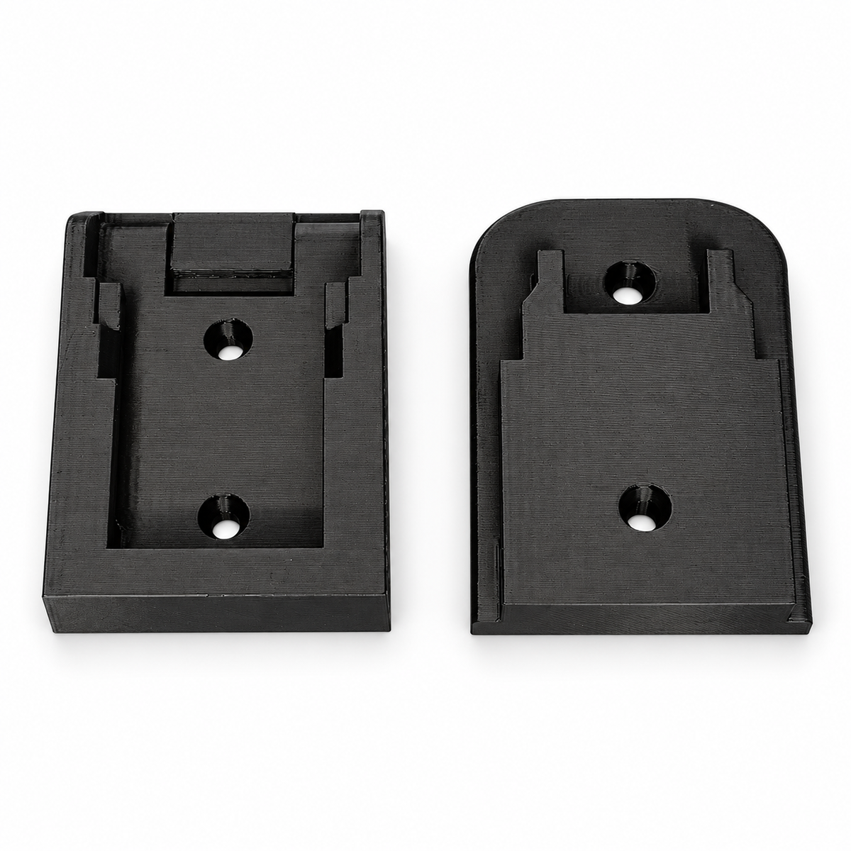 Dewalt battery and tool holder mount set 2x battery 2x tool on white background