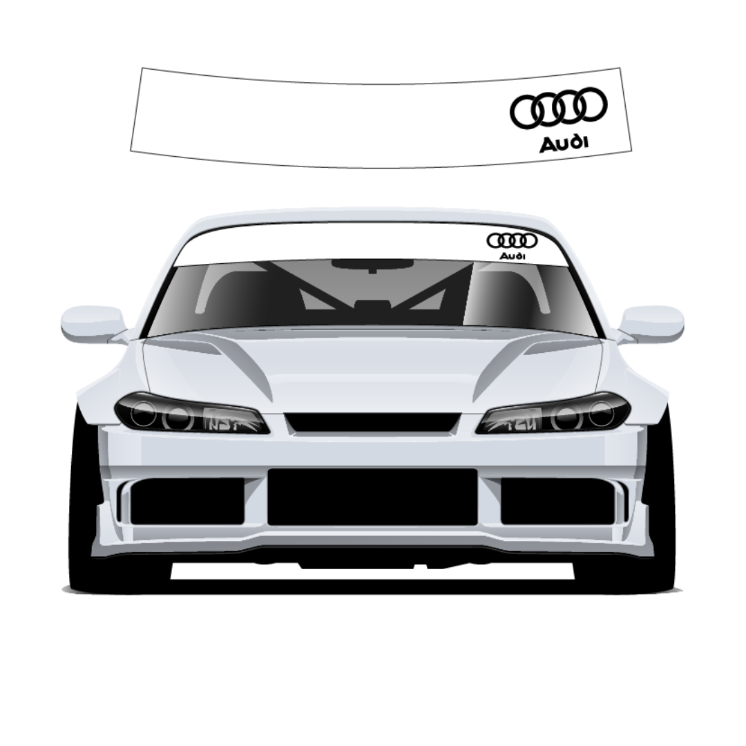 Audi small logo Sun Strip 140cm x 25cm