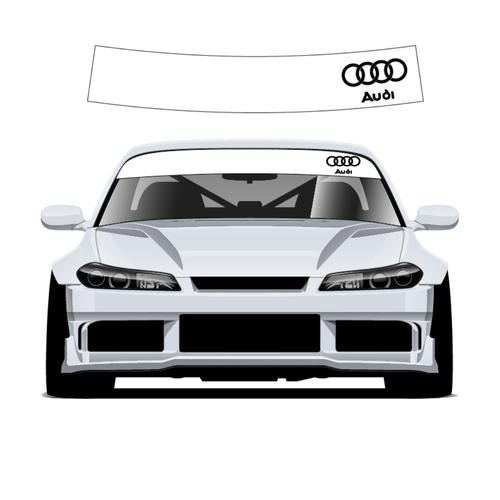 Audi small logo Sun Strip 140cm x 25cm