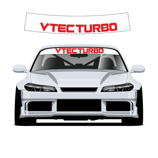 VTECH TURBO Custom Vinyl Sunstrip – Universal Fit 140cm 150cm 160cm
