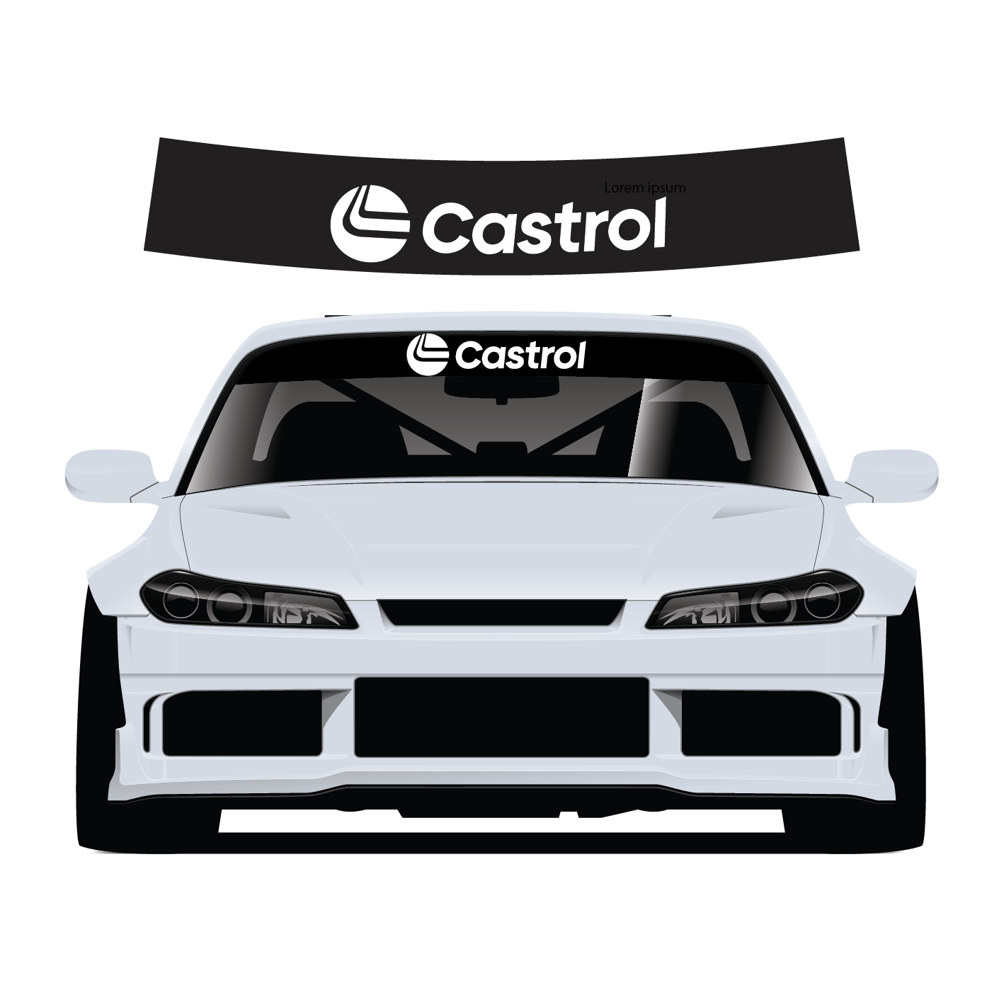 Castrol Custom Vinyl Sunstrip – Universal Fit 140cm 150cm 160cm