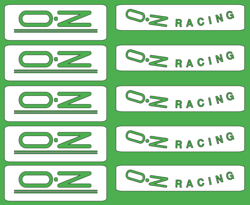 OZ Chrono wheel decals set of 5 high quality 10yr exterior vinyl