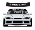 Redline Collective sunstrip - curved upper preview and silver car mockup
