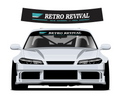 Retro Revival sunstrip - curved upper preview and silver car mockup