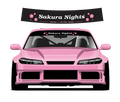 Sakura Nights sunstrip design and pink car fitting preview