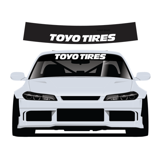 Toyo Tires Custom Vinyl Sunstrip – Universal Fit 140cm 150cm 160cm